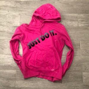Worn women’s sweater hot pink